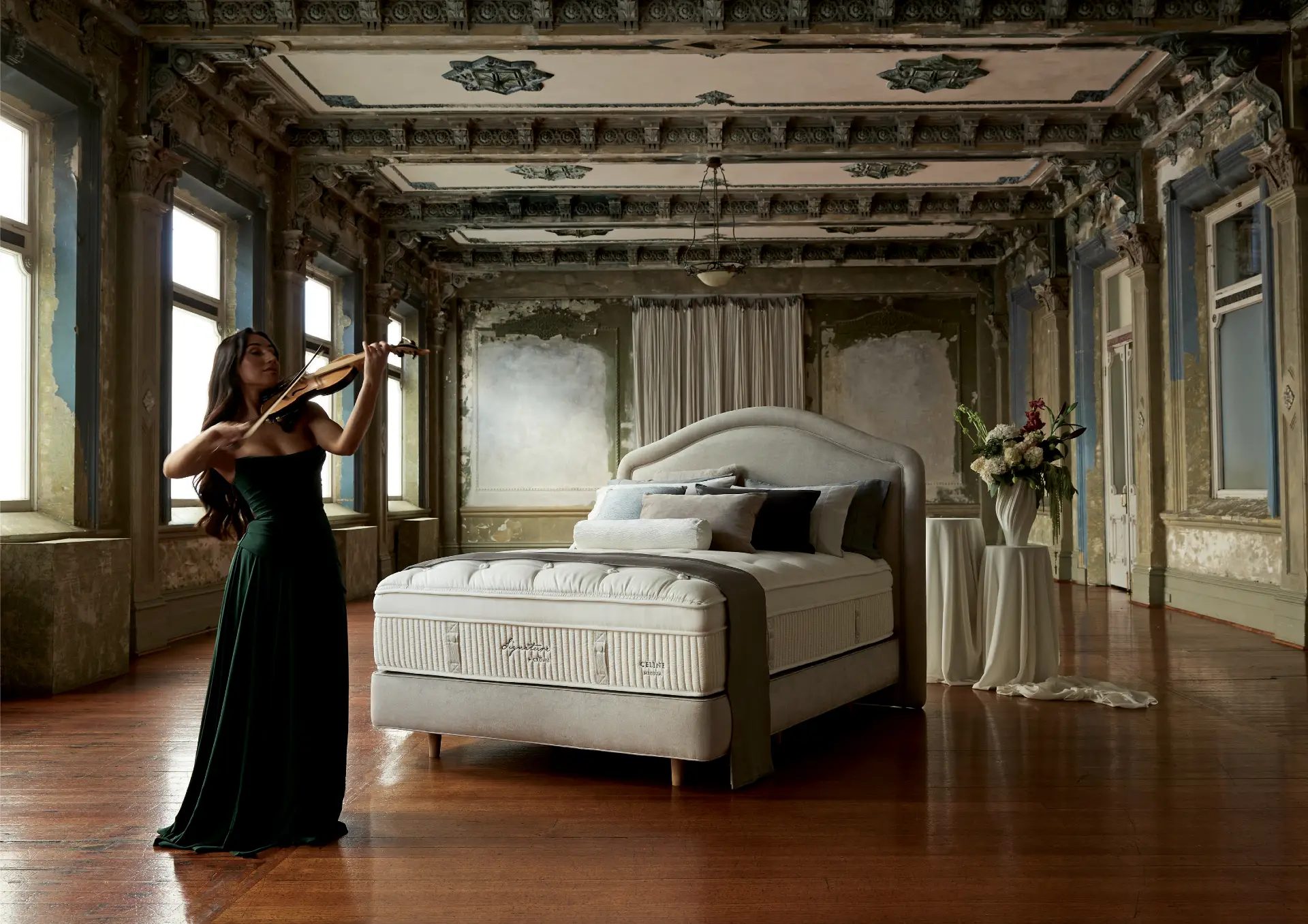Crown Posture Bedding mattress in a bedroom